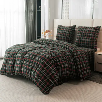 Povlečení Mikroplyšové povlečení GLENMOORE zelené Rozměr povlečení: 2 ks 70 x 90 cm | 200 x 220 cm