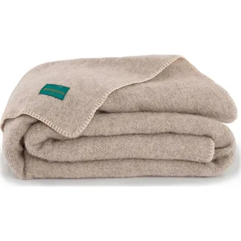 přikrývka Blancheporte Vlněná deka Ourson, francouzská výroba šedobéžová 240x260 cm