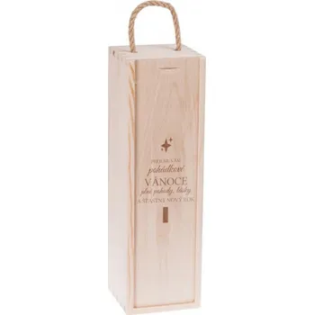 Dárková krabička Dřevěná krabička na víno VÁNOČNÍ STROMEČEK Rozměr: Na jednu láhev vína