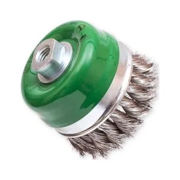 Drátěný kartáč Hrnkový kartáč copánkový pr. 80 mm, drát 0,4mm - nerez