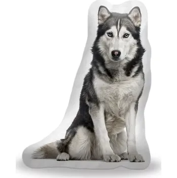 Polštář Sablio 3D polštář ve tvaru Sibiřský husky