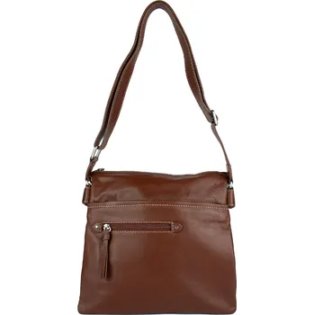 Kabelka GIOSTRA Dámská kožená taška Nela Hnědá