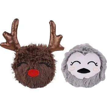 Hračka pro psa Vánoční míčky pro psy Rosewood Sob a tučňák 13 cm (2 ks)