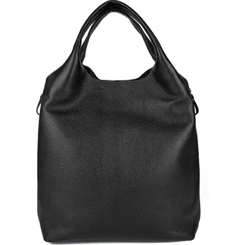 Kabelka GIOSTRA Luxusní dámská kožená kabelka Debora Černá