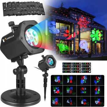 Projektor VIRELLA VÁNOČNÍ PROJEKTOR ZAHRADNÍ LASEROVÝ NA DŮM 12 KARET 48 VZORŮ