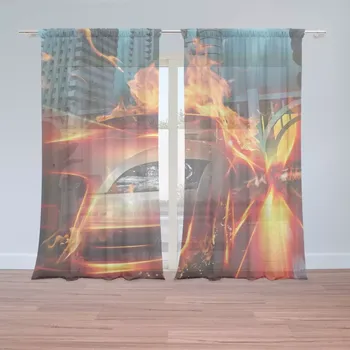 Záclona Sablio Záclony Auto v plamenech: 2ks 150x250cm
