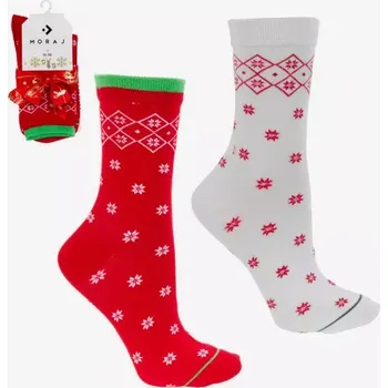 Dámská móda Dámské vánoční ponožky - 2 páry - 35-38 / bílá/červená