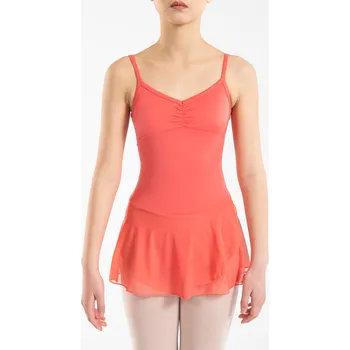 cyklistický dres DOMYOS Dívčí baletní dres se sukénkou 150 korálový 8 LET RŮŽOVÁ