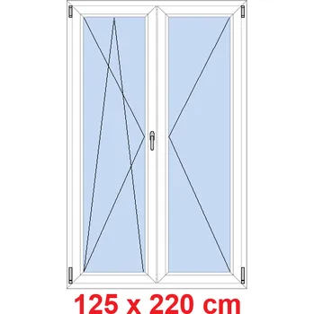 Okno Soft Dvoukřídlé balkonové dveře 125x220 cm, otevíravé a sklopné