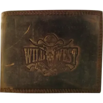 Pánská kožená peněženka Wild West hnědá HL262 - celokožená, kvalitní, pro každodenní nošení | COOLTOVKA.CZ