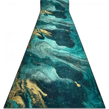 Koberec Makro Abra Běhoun pogumovaný PRATELNÝ LOTUS SHADOWS 37750 Abstraktní zelený žlutý Šíře: 80 cm