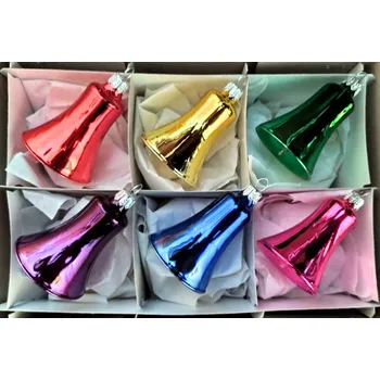 Vánoční dekorace ČR vánoční skleněné zvonky 6 ks mix barev