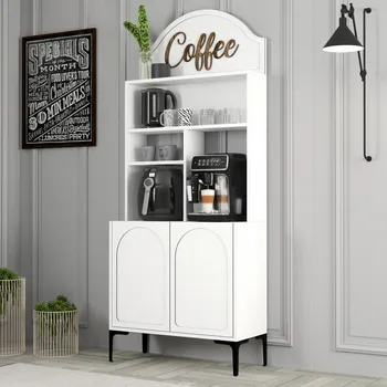 Kávovar Coffee Bar Cabinet Lyon 80 - White, Black