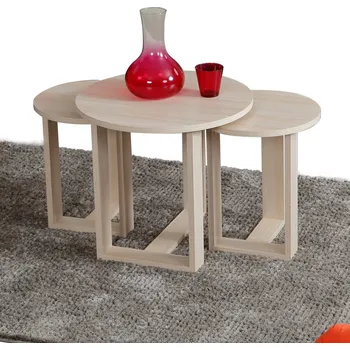 Konferenční stolek Sada odkládacích stolků (3 kusy) Mira - Oak