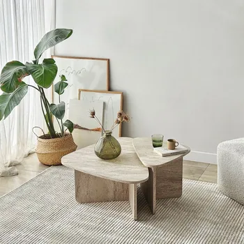 Konferenční stolek Sada konferenčních stolků Ballare Set - Travertine