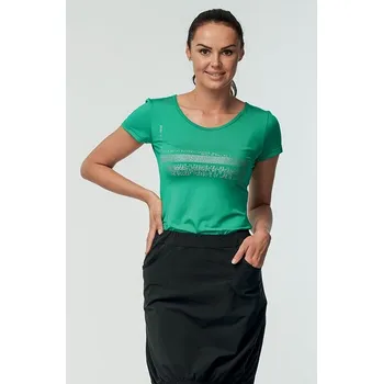 Dámské tričko Funkční tmavě zelené dámské tričko s potiskem 69 aqu velikost 3XL