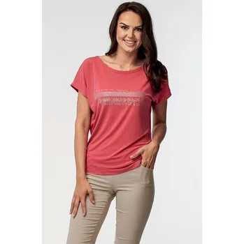 Dámská halenka Kimonová růžová dámská halenka s potiskem 7789 velikost S