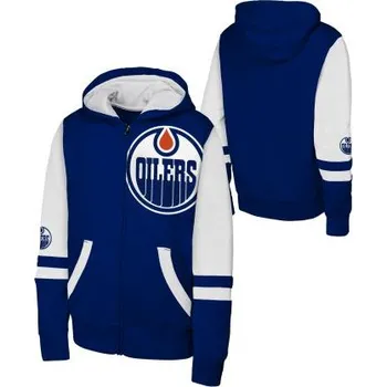 Chlapecká mikina Outerstuff Dětská mikina Edmonton Oilers NHL Face Off Fz Flc Hd Velikost: Dětské XL (13 - 15 let)