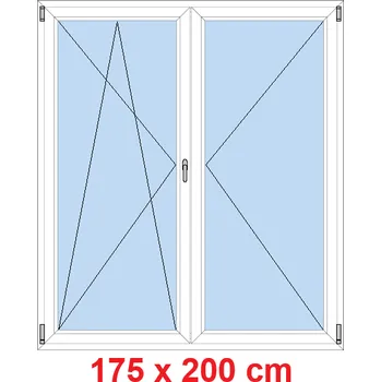 Okno Soft Dvoukřídlé balkonové dveře 175x200 cm, otevíravé a sklopné