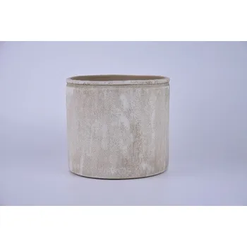 Květináč Obal na květináč keramický EVORA, pr.18x16cm, šedá|ROCK GOLD|Ego Dekor