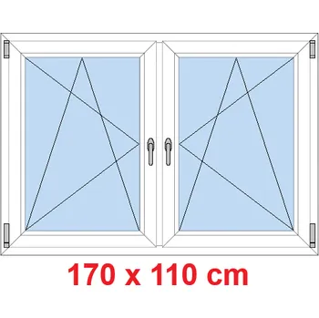 Okno Soft Dvoukřídlé plastové okno 170x110 cm, OS+OS, se sloupkem