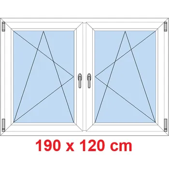 Okno Soft Dvoukřídlé plastové okno 190x120 cm, OS+OS, se sloupkem