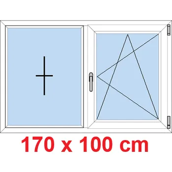 Okno Soft Dvoukřídlé plastové okno 170x100 cm, FIX+OS