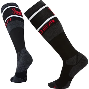 Pánské ponožky SPYDER Pánské lyžařské podkolenky (černá/červená, 43-46)