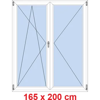 Okno Soft Dvoukřídlé balkonové dveře 165x200 cm, otevíravé a sklopné