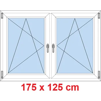 Okno Soft Dvoukřídlé plastové okno 175x125 cm, OS+OS, se sloupkem