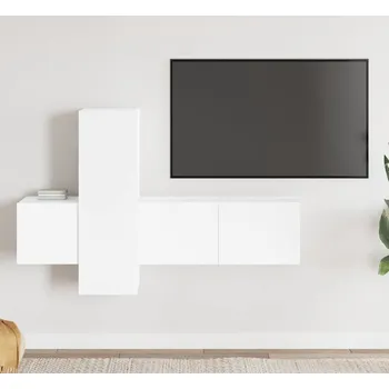 Obývací pokoj vidaXL 5dílný set TV skříněk dřevotříska [3078759] Barva: Bílá