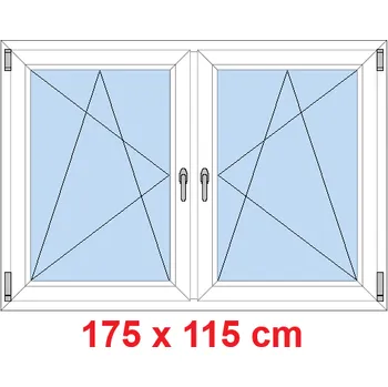 Okno Soft Dvoukřídlé plastové okno 175x115 cm, OS+OS, se sloupkem