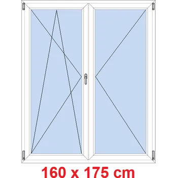 Okno Soft Dvoukřídlé balkonové dveře 160x175 cm, otevíravé a sklopné