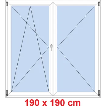 Okno Soft Dvoukřídlé balkonové dveře 190x190 cm, otevíravé a sklopné
