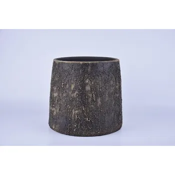 Květináč Obal na květináč keramický FARO, pr.24x22cm, hnědá|ROUGH BROWN|Ego Dekor