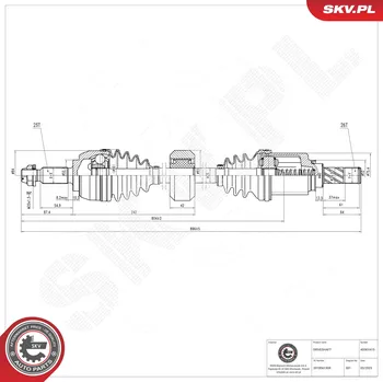 Poloosa kola Hnací hřídel - poloosa ESEN SKV 40SKV415