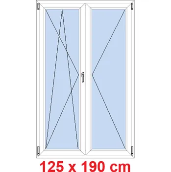 Okno Soft Dvoukřídlé balkonové dveře 125x190 cm, otevíravé a sklopné