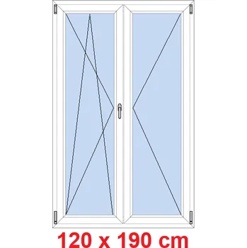 Okno Soft Dvoukřídlé balkonové dveře 120x190 cm, otevíravé a sklopné