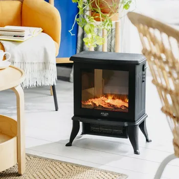 Teplovzdušný ventilátor ADLER AD 7754 – elektrický krb s 3D efektem