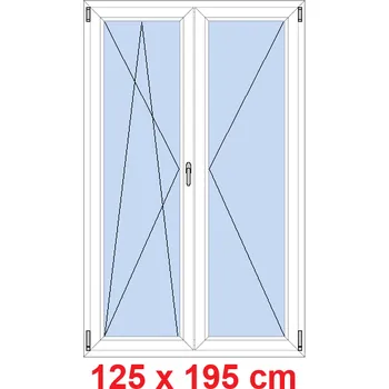 Okno Soft Dvoukřídlé balkonové dveře 125x195 cm, otevíravé a sklopné