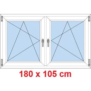Okno Soft Dvoukřídlé plastové okno 180x105 cm, OS+OS, se sloupkem