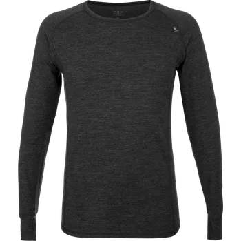 Pánské tričko 2117 of Sweden Pauki pánské merino tričko s dlouhým rukávem, Dark Grey Melange XL