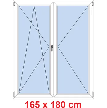 Okno Soft Dvoukřídlé balkonové dveře 165x180 cm, otevíravé a sklopné