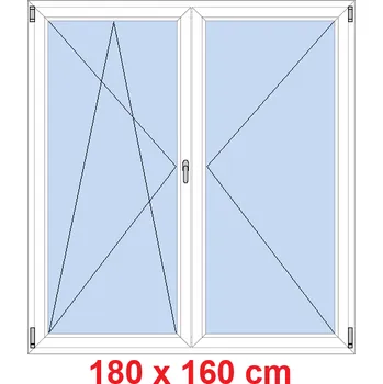 Okno Soft Dvoukřídlé balkonové dveře 180x160 cm, otevíravé a sklopné