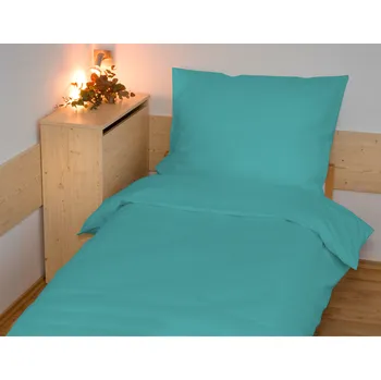 Povlečení Brotex Povlečení francouzské bavlna UNI 220x200,70x90 tyrkysové