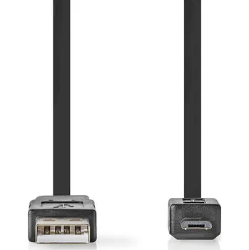 Datový kabel Nedis propojovací kabel USB 2.0 zástrčka USB A - zástrčka USB micro B, 1 m, černá (CCGP60410BK10)