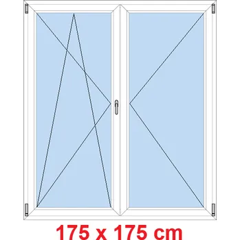 Okno Soft Dvoukřídlé balkonové dveře 175x175 cm, otevíravé a sklopné