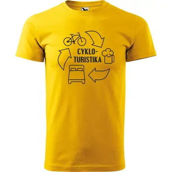 Sablio Tričko s potiskem Cyklo-turistika - žluté M
