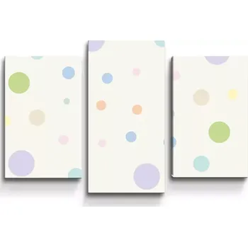 Obraz Sablio Obraz - 3-dílný Tříbarevné puntíky - 75x50 cm