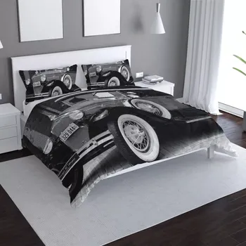 Povlečení Sablio Povlečení Černobílý veterán - 140x200 / 90x70